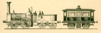लोकोमोटिव और रॉयल सैलून, लंदन और बर्मिंघम रेलवे, 1843, 1930। द्वारा अज्ञात