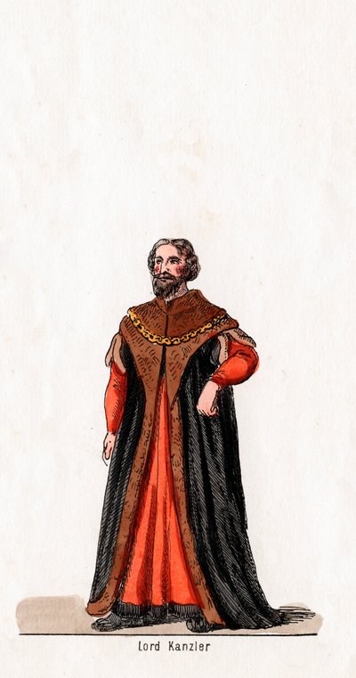 लॉर्ड चांसलर, शेक्सपियर के नाटक के लिए पोशाक डिजाइन, हेनरी VIII, 19 वीं शताब्दी द्वारा अज्ञात
