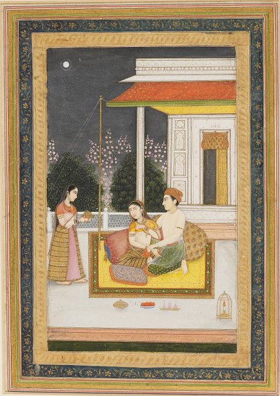 रात में छत पर प्रेम दृश्य, c1790 द्वारा अज्ञात