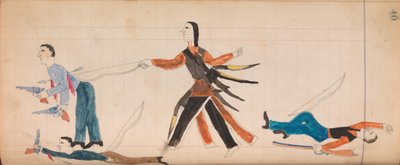 मैफेट लेजर: भारतीय और तीन श्वेत पुरुष, सीए। 1874-81। द्वारा अज्ञात