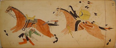 मैफेट लेजर: घोड़ों के साथ दो भारतीय, सीए। 1874-81। द्वारा अज्ञात