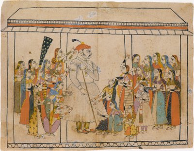 महाराजा राज सिंह ने अपनी देवियों द्वारा, सी। ओ। 1710-1720। द्वारा अज्ञात
