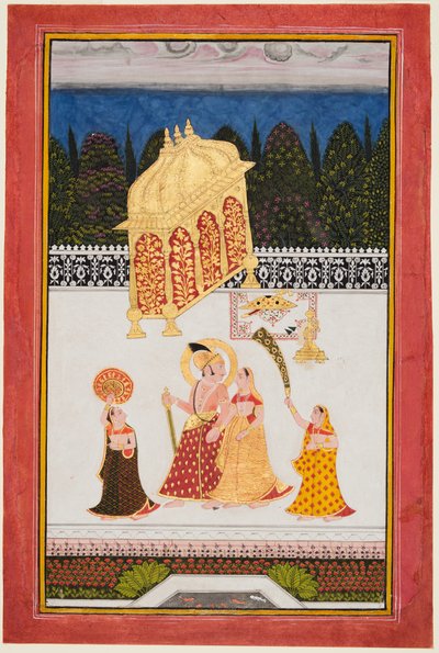 महाराणा अरी सिंह c। 1761-73 और एक छत पर उनकी सहमति, सी। 1761। द्वारा अज्ञात
