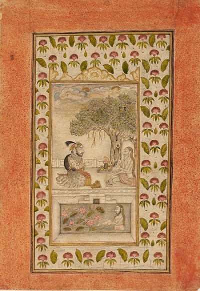 Maharana Sangram Singh II visiting a yogi, 1710-1715 द्वारा अज्ञात