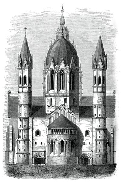 मेंज कैथेड्रल, राइन, जर्मनी, 12 वीं और 13 वीं शताब्दी, 1870 द्वारा अज्ञात
