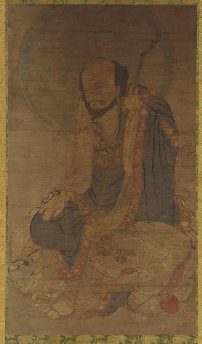 मंजुश्री और उसका शेर, मिंग राजवंश, 1368-1644। द्वारा अज्ञात