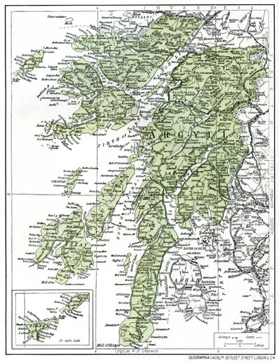 Argyllshire का मानचित्र, 1924-1926 द्वारा अज्ञात