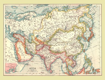 एशिया का मानचित्र, 1902। द्वारा अज्ञात