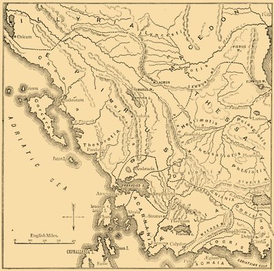एपिरस और पश्चिमी ग्रीस का नक्शा, 1890। द्वारा अज्ञात