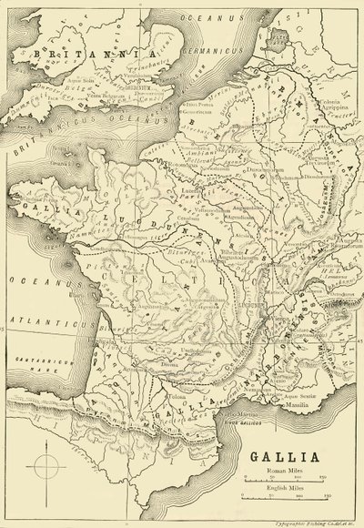 गॉल एंड ब्रिटेन का हिस्सा, 1890 का नक्शा। द्वारा अज्ञात