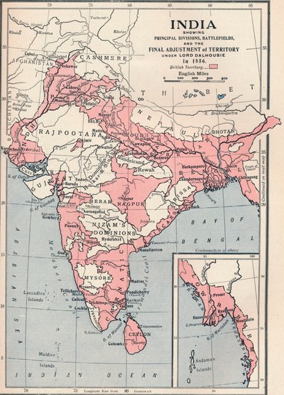 1856 1906 में भारत का नक्शा। द्वारा अज्ञात