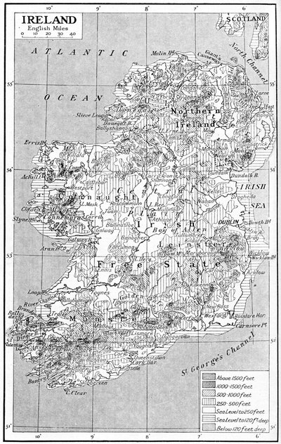 आयरलैंड का नक्शा, c1930s द्वारा अज्ञात