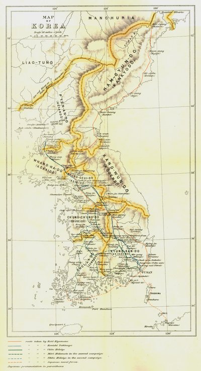कोरिया का नक्शा, 1903। द्वारा अज्ञात