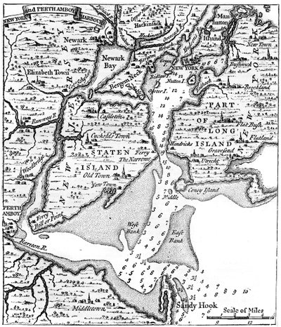 18 वीं शताब्दी के मध्य के बारे में न्यूयॉर्क का नक्शा, c1880 द्वारा अज्ञात