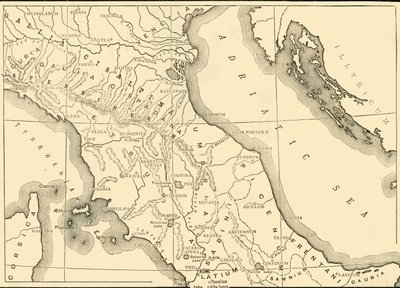 उत्तरी और मध्य इटली का नक्शा, 1890। द्वारा अज्ञात