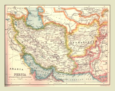 फारस का नक्शा, 1902। द्वारा अज्ञात
