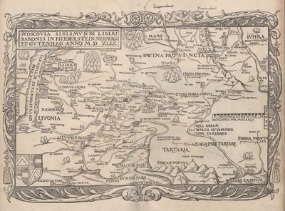 से रूस के मानचित्र: कमेंटरी .. Moscoviticarum, 1556 द्वारा अज्ञात