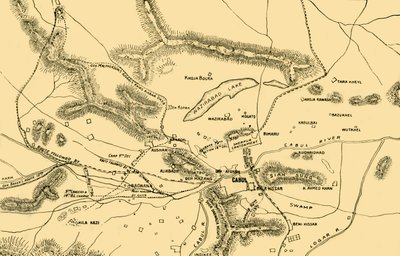 1901 में चारदेव घाटी में लड़ाई का नक्शा। द्वारा अज्ञात