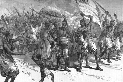 मार्च ऑफ आशांती वारियर्स, सी 1880 द्वारा अज्ञात