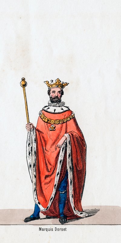 डोर्सेट का मार्क्विस, शेक्सपियर के नाटक के लिए पोशाक डिजाइन, हेनरी VIII, 19 वीं शताब्दी द्वारा अज्ञात