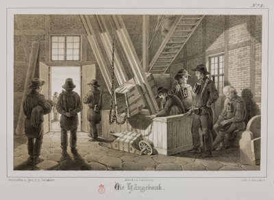 खनन, धातु अयस्क पिथेड ऑफ़ ए माइन, जर्मनी, c 1851 द्वारा अज्ञात