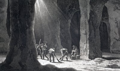 खनन, नमक 'नमक की खान का आंतरिक भाग' द्वारा अज्ञात