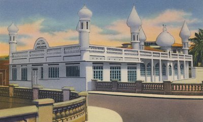 मोहम्मडन मस्जिद, पोर्ट ऑफ स्पेन, त्रिनिदाद, BWI, c1940s। द्वारा अज्ञात