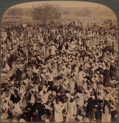 जुम्मा मस्जिद के बाहर, दक्षिण, दिल्ली, भारत, 1903 में फास्ट डे पर मोहम्मडन द्वारा अज्ञात