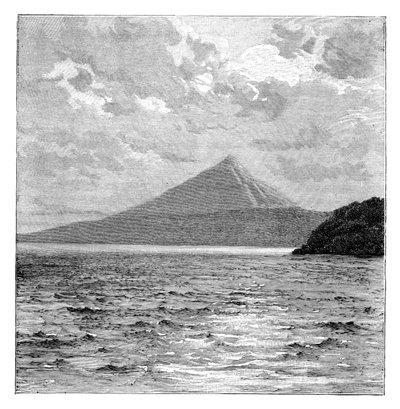 मोम्बाचो ज्वालामुखी और निकारागुआ झील का किनारा, c1890 द्वारा अज्ञात