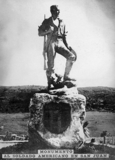 1920 के दशक में सैन जुआन हिल में अमेरिकी सैनिक का स्मारक द्वारा अज्ञात