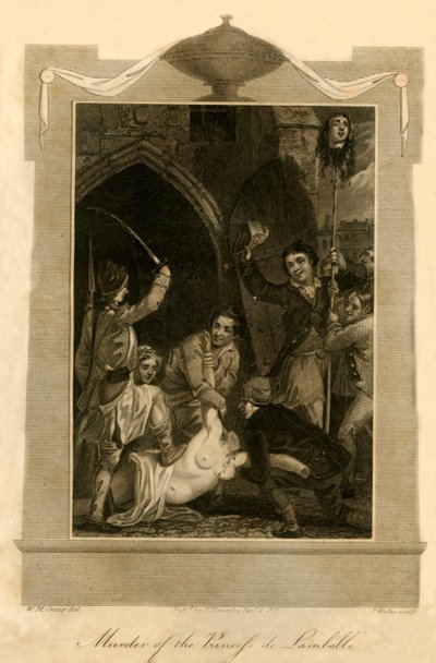 राजकुमारी डी लैम्बल, 1792, 1816 की हत्या। द्वारा अज्ञात