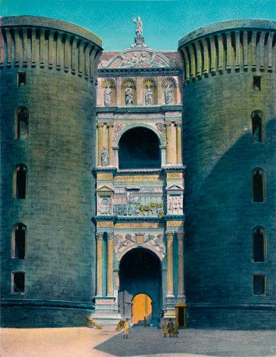 नेपल्स - Castel Nuovo, Arco DAragona, c1900। द्वारा अज्ञात