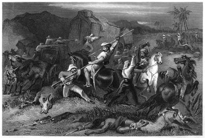 नाइट सॉर्टी और बैगेज वैगनों पर हमला, 1857, सी 1860 द्वारा अज्ञात