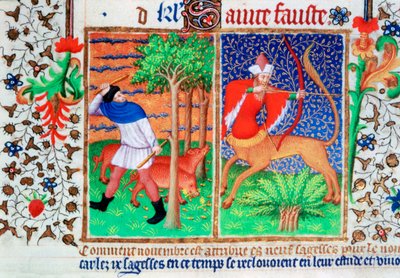 नवंबर: सूअर, और धनु, c1423 खिला द्वारा अज्ञात
