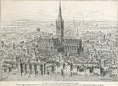 ओल्ड सेंट पॉल कैथेड्रल, लंदन शहर, 1540 c1883-c1885 द्वारा अज्ञात