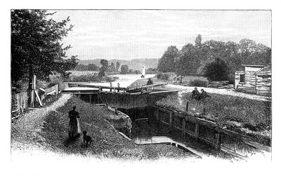 ओल्ड विंडसर लॉक, नदी टेम्स, बर्कशायर, c1888 द्वारा अज्ञात