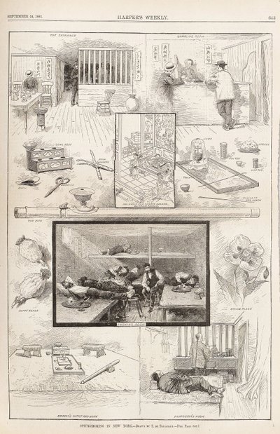 अफीम-धूम्रपान न्यूयॉर्क में हार्पर्स वीकली से, 24 सितंबर, 1881, 1881 द्वारा अज्ञात