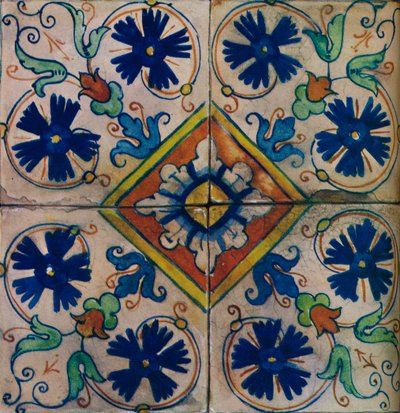 सजावटी डच टाइल, इतालवी प्रभाव, c1600 द्वारा अज्ञात