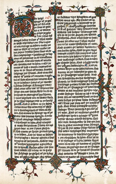 अंग्रेजी के बाइबिल का Wycliffes अनुवाद से पृष्ठ, c1400 द्वारा अज्ञात