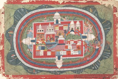 पृष्ठ भागवत भागवत पुराण पांडुलिपि कृष्णा का जीवन, ca. 1775। द्वारा अज्ञात