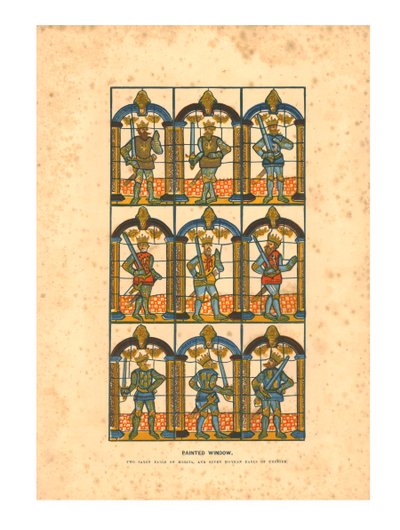 मर्किया के चित्रित विंडो .दो सक्सोन अर्ल्स, और चेस्टर के सात नॉर्मन अर्ल, c1845 द्वारा अज्ञात