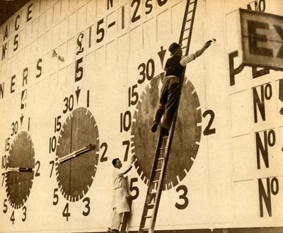 चित्रकारों ने व्हाइट सिटी टोट, वेस्ट लंदन, 1932, 1933 में काम किया। द्वारा अज्ञात
