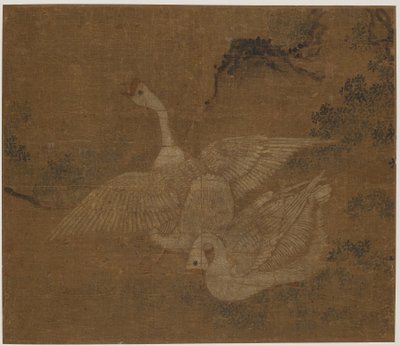 घरेलू हंसों का जोड़ा, संभवतः मिंग राजवंश, 1368-1644। द्वारा अज्ञात