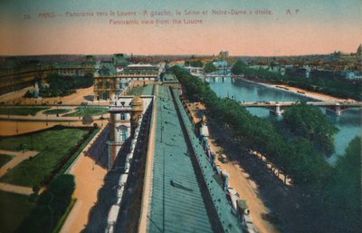 लौवर, पेरिस, c1920 की ओर मनोरम दृश्य द्वारा अज्ञात