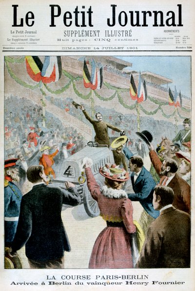 पेरिस बर्लिन रेस, विजेता हेनरी फोरनियर का आगमन, 1901 द्वारा अज्ञात