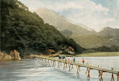 1900 में दाराकावा नदी पर फुटब्रिज, अरकावा नदी पर फुटब्रिज, 1900। द्वारा अज्ञात