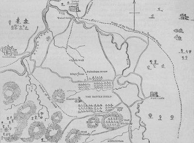 फ्लोड्डन फील्ड की योजना, 9 सितंबर 1513, सी 1880 द्वारा अज्ञात