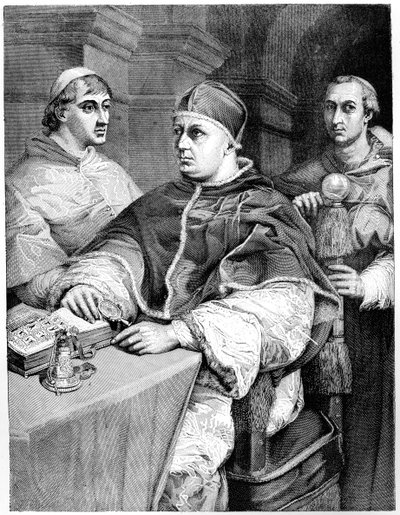 पोप लियो एक्स, Giulio de Medici भविष्य पोप क्लेमेंट VII और कार्डिनल डे रॉसी, 1882 द्वारा अज्ञात