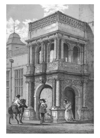 ऑडले एंड, एसेक्स में पोर्च, c1840। द्वारा अज्ञात