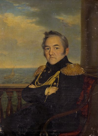 एडमिरल मिखाइल लाज़रेव 1788-1851 का पोर्ट्रेट, 19 वीं शताब्दी का मध्य द्वारा अज्ञात